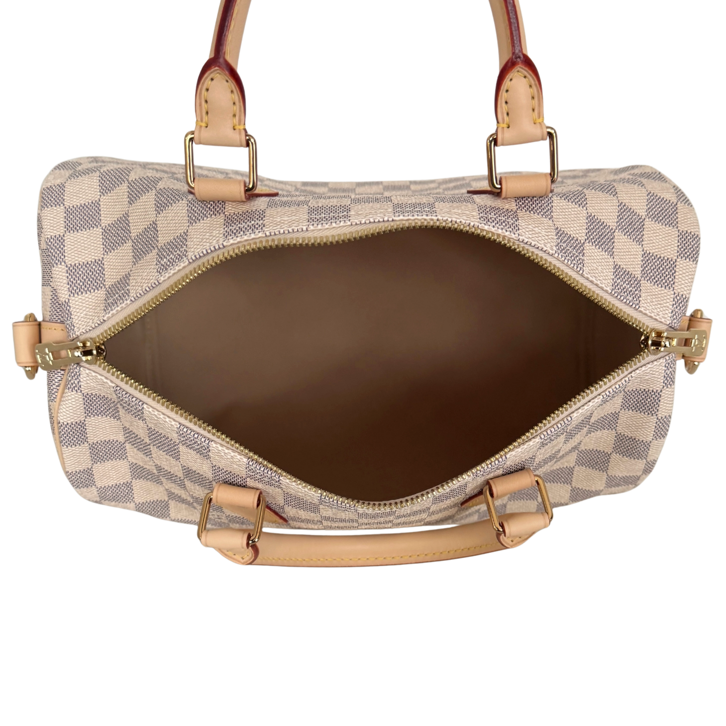 Louis Vuitton Speedy 30 mit Schulterriemen mit Schulterriemen Damier Azur Canvas N40592 Beige Fullset / neuwertig Louis Vuitton
