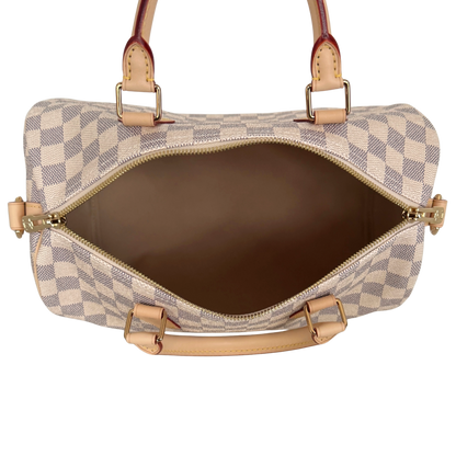 Louis Vuitton Speedy 30 mit Schulterriemen mit Schulterriemen Damier Azur Canvas N40592 Beige Fullset / neuwertig Louis Vuitton