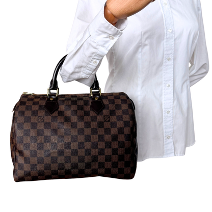 Louis Vuitton Speedy 30 Damier Ebene Canvas Braun / gut Louis Vuitton