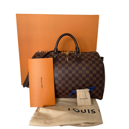 Louis Vuitton Speedy 35 Damier Ebene Bandouliere N41366 / gut Louis Vuitton