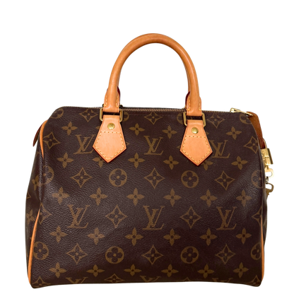 Louis Vuitton Speedy 25 M41528 Monogram Canvas Braun Fullset / gut Louis Vuitton