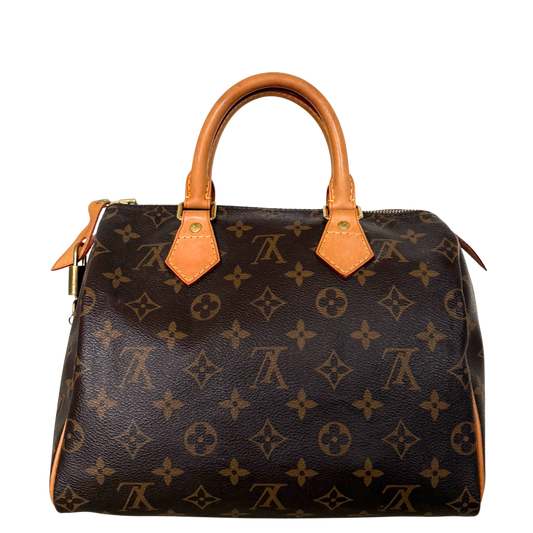 Louis Vuitton Speedy 25 M41528 Monogram Canvas Braun Fullset / gut Louis Vuitton