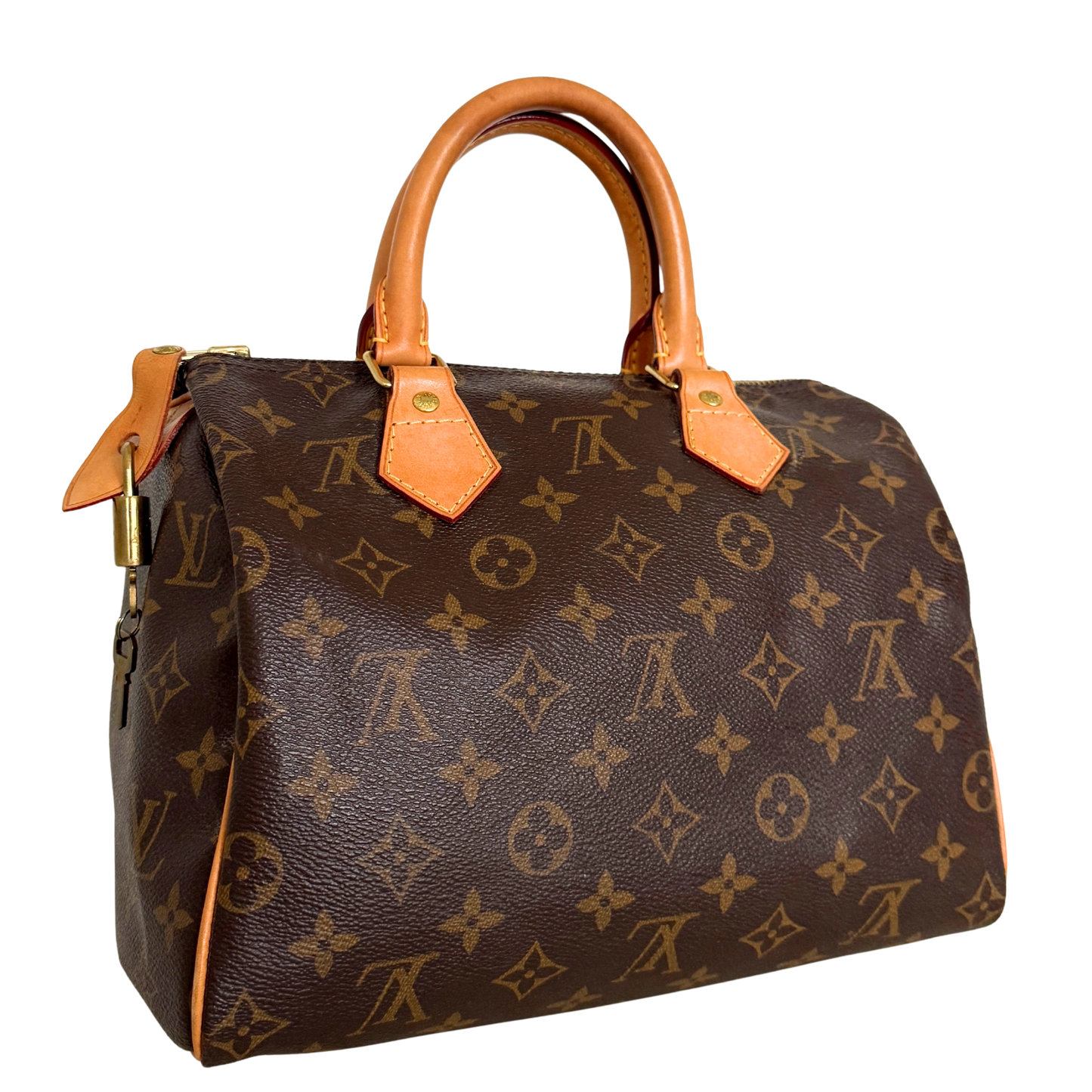 Louis Vuitton Speedy 25 M41528 Monogram Canvas Braun Fullset / gut Louis Vuitton