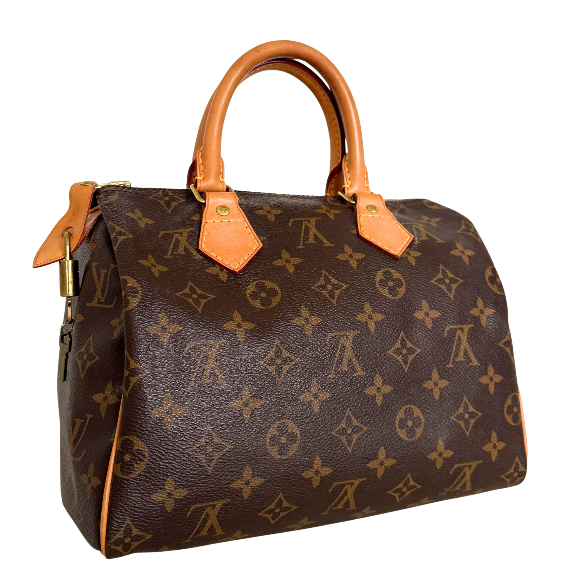 Louis Vuitton Speedy 25 M41528 Monogram Canvas Braun Fullset / gut Louis Vuitton