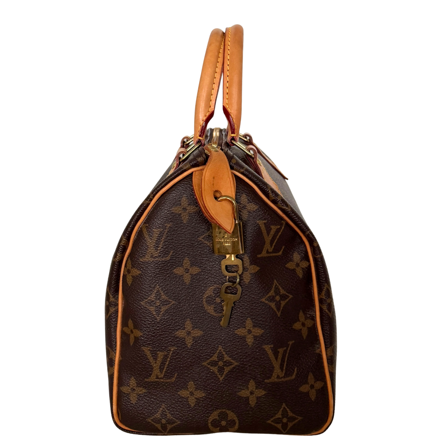 Louis Vuitton Speedy 25 M41528 Monogram Canvas Braun Fullset / gut Louis Vuitton