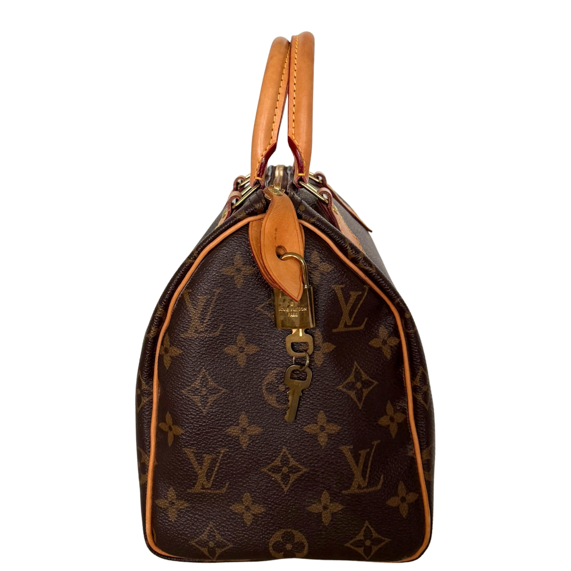 Louis Vuitton Speedy 25 M41528 Monogram Canvas Braun Fullset / gut Louis Vuitton