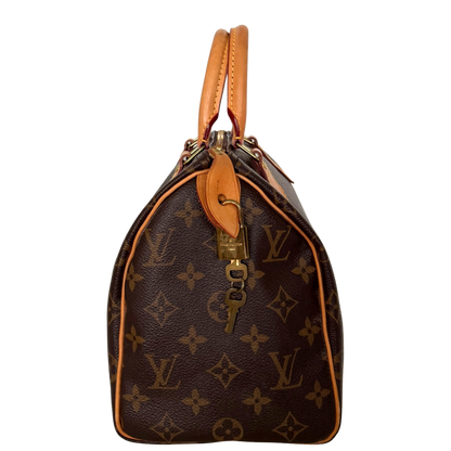 Louis Vuitton Speedy 25 M41528 Monogram Canvas Braun Fullset / gut Louis Vuitton