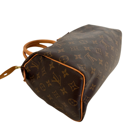 Louis Vuitton Speedy 25 M41528 Monogram Canvas Braun Fullset / gut Louis Vuitton
