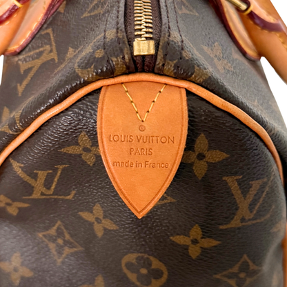 Louis Vuitton Speedy 25 M41528 Monogram Canvas Braun Fullset / gut Louis Vuitton