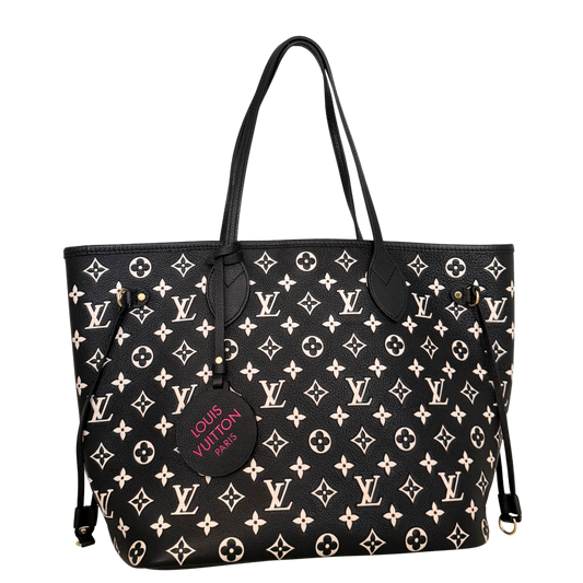 Louis Vuitton Neverfull MM Spring in the City Monogram Empreinte Schwarz / neuwertig