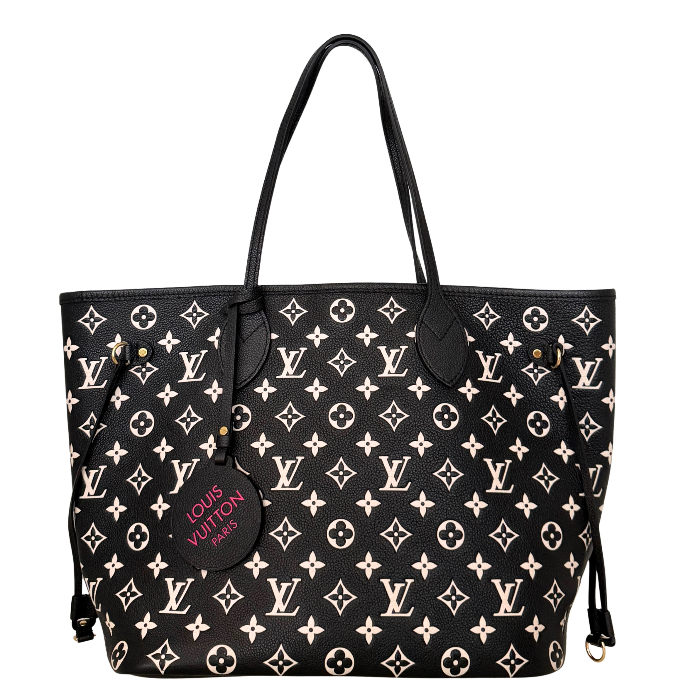 Louis Vuitton Neverfull MM Spring in the City Monogram Empreinte Schwarz / neuwertig