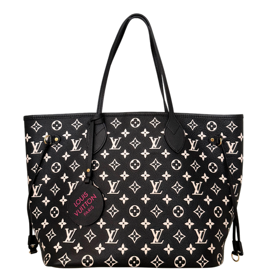 Louis Vuitton Neverfull MM Spring in the City Monogram Empreinte Schwarz / neuwertig