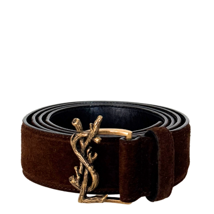 Saint Laurent Suede Gürtel Braun / sehr gut Saint Laurent