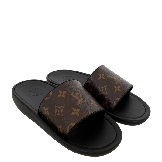 Louis Vuitton Sunbath Flat Mules Monogram Canvas Größe 40 Braun / neuwertig Louis Vuitton