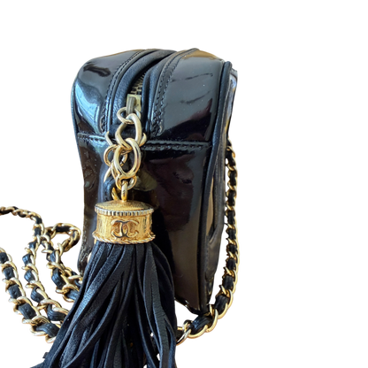 Chanel Vintage Lackleder Camerabag GHW / gut Chanel