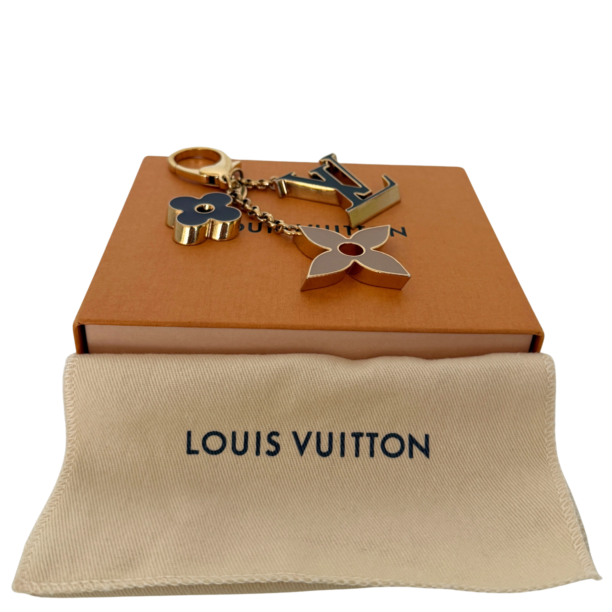 Louis Vuitton Taschenschmuck Fleur de Monogram Schwarz Beige M67119 / sehr gut Louis Vuitton