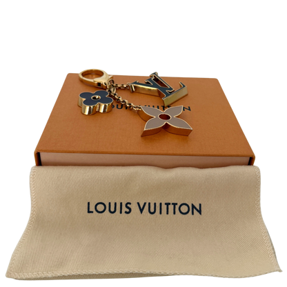 Louis Vuitton Taschenschmuck Fleur de Monogram Schwarz Beige M67119 / sehr gut Louis Vuitton