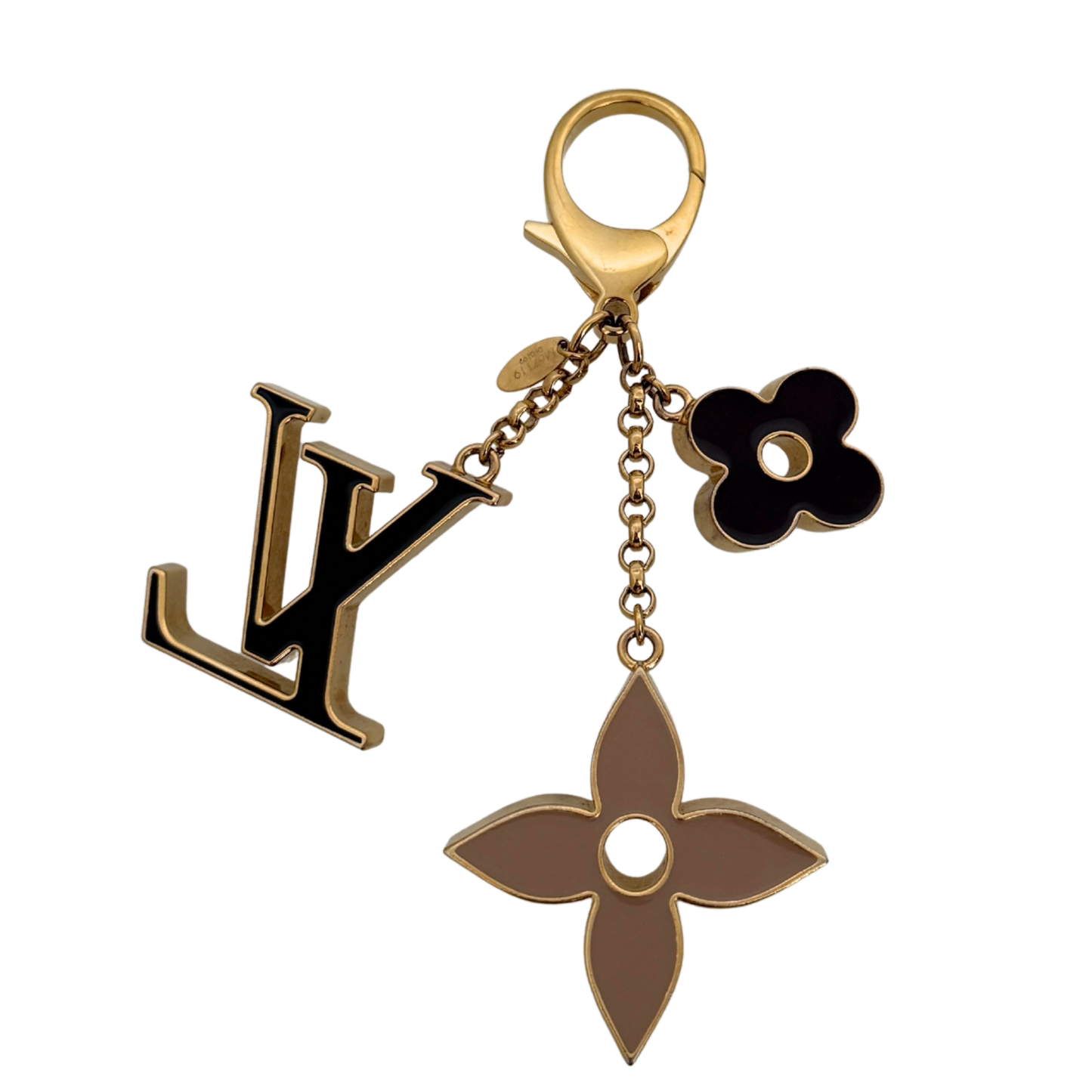 Louis Vuitton Taschenschmuck Fleur de Monogram Schwarz Beige M67119 / sehr gut Louis Vuitton