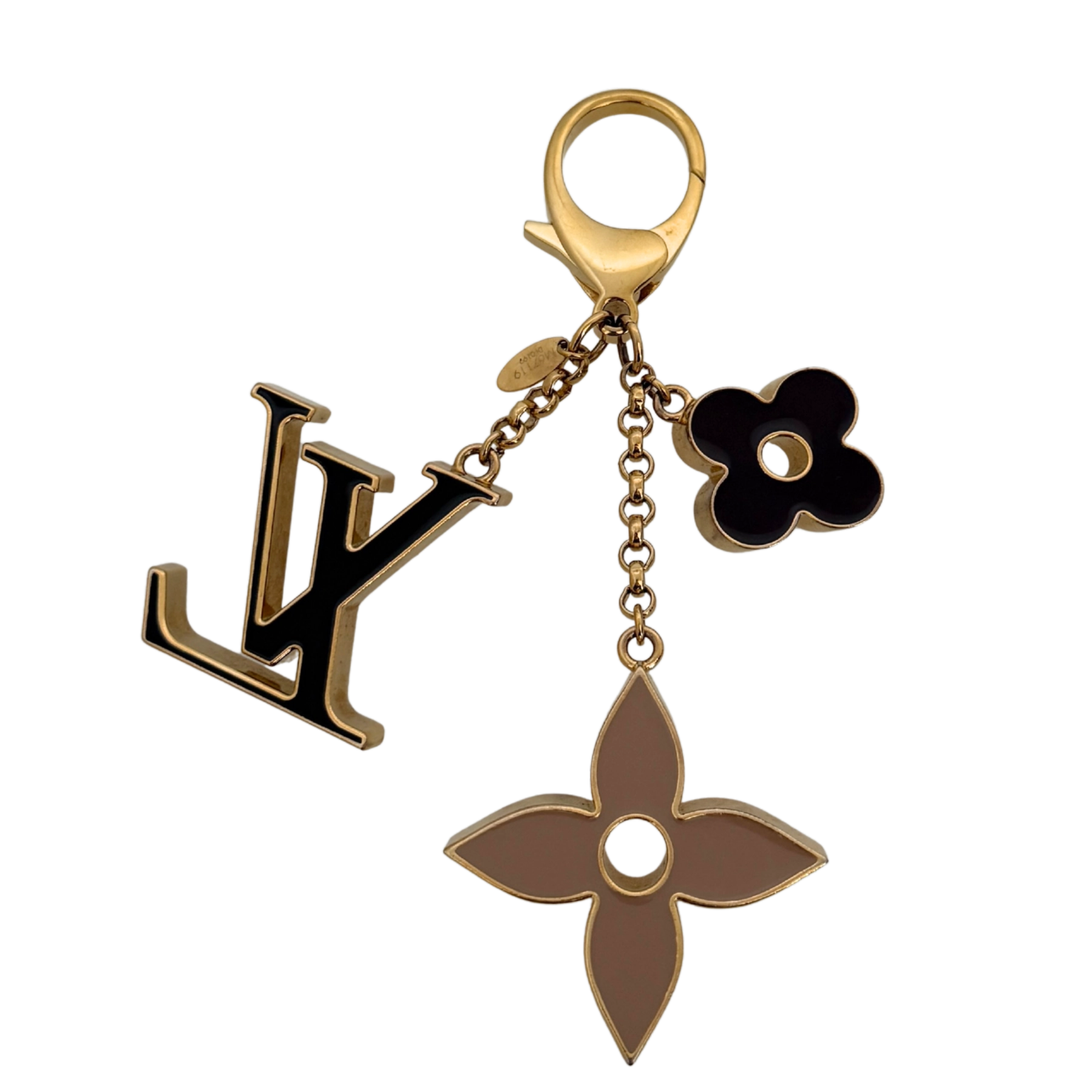 Louis Vuitton Taschenschmuck Fleur de Monogram Schwarz Beige M67119 / sehr gut Louis Vuitton