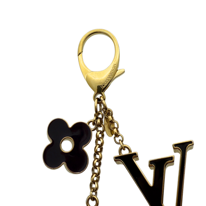 Louis Vuitton Taschenschmuck Fleur de Monogram Schwarz Beige M67119 / sehr gut Louis Vuitton