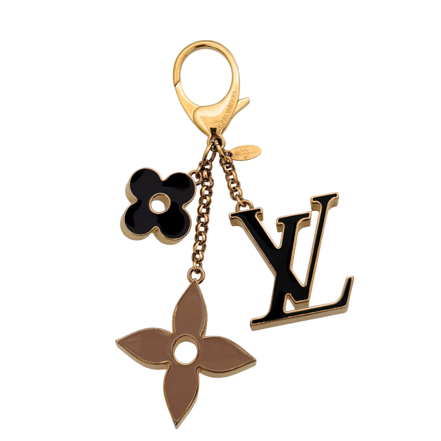 Louis Vuitton Taschenschmuck Fleur de Monogram Schwarz Beige M67119 / sehr gut Louis Vuitton