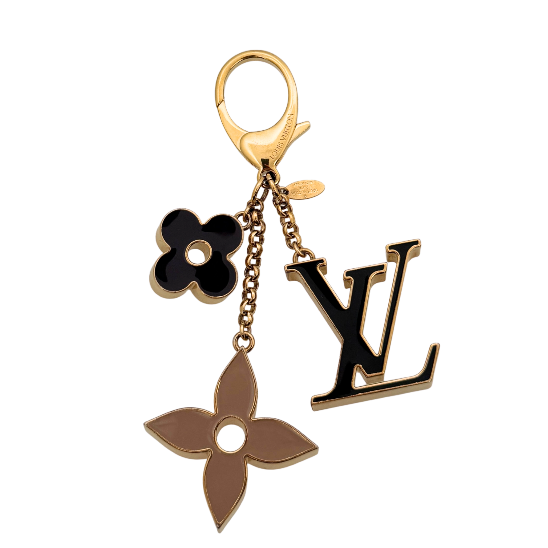Louis Vuitton Taschenschmuck Fleur de Monogram Schwarz Beige M67119 / sehr gut Louis Vuitton