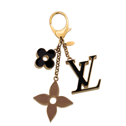 Louis Vuitton Taschenschmuck Fleur de Monogram Schwarz Beige M67119 / sehr gut Louis Vuitton