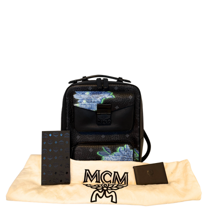 MCM Tech Flower Rucksack Small Schwarz / sehr gut