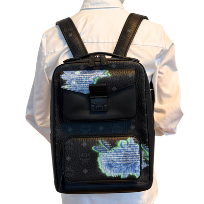 MCM Tech Flower Rucksack Small Schwarz / sehr gut
