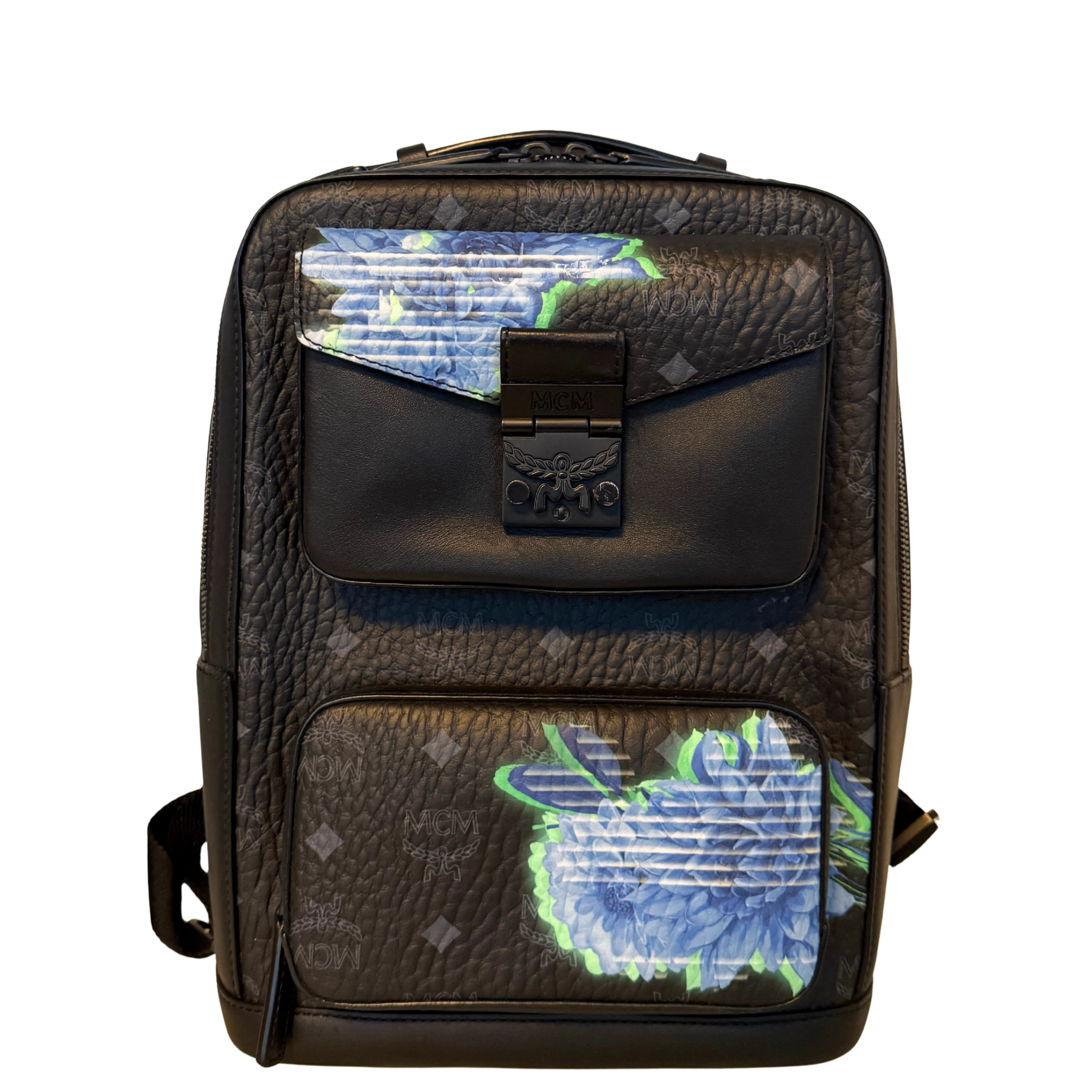 MCM Tech Flower Rucksack Small Schwarz / sehr gut