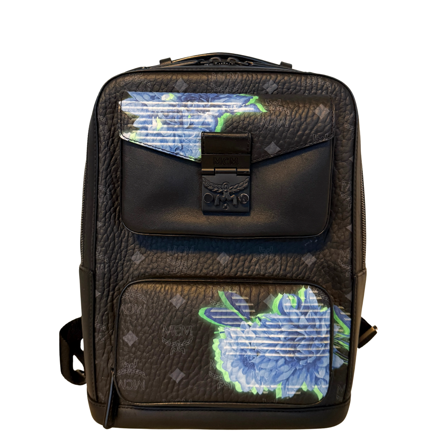 MCM Tech Flower Rucksack Small Schwarz / sehr gut