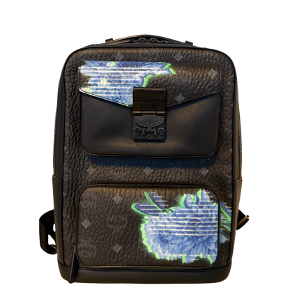 MCM Tech Flower Rucksack Small Schwarz / sehr gut