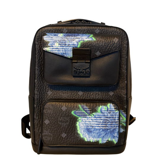 MCM Tech Flower Rucksack Small Schwarz / sehr gut