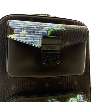 MCM Tech Flower Rucksack Small Schwarz / sehr gut