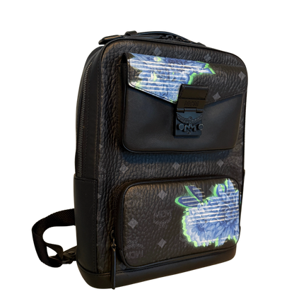MCM Tech Flower Rucksack Small Schwarz / sehr gut
