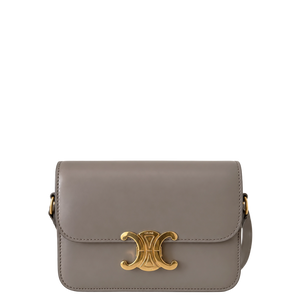 Celine Teen Triomphe Shiny Calfskin Pebble Greige Gold Tasche
