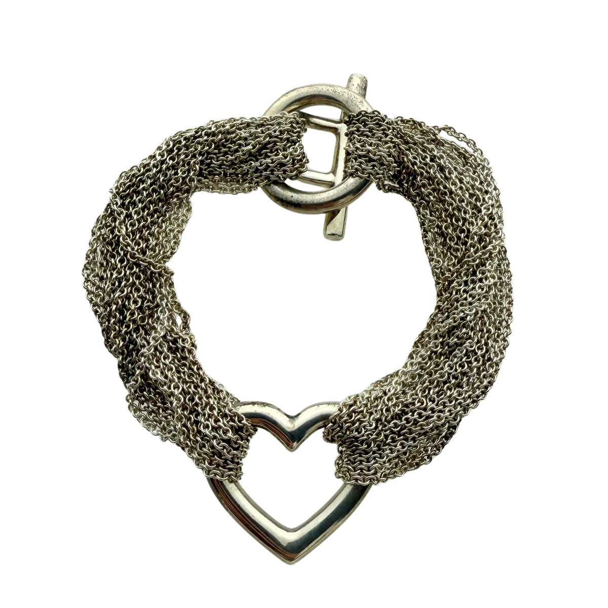 Tiffany & Co. Elsa Peretti Open Heart Bracelet Silver / good 