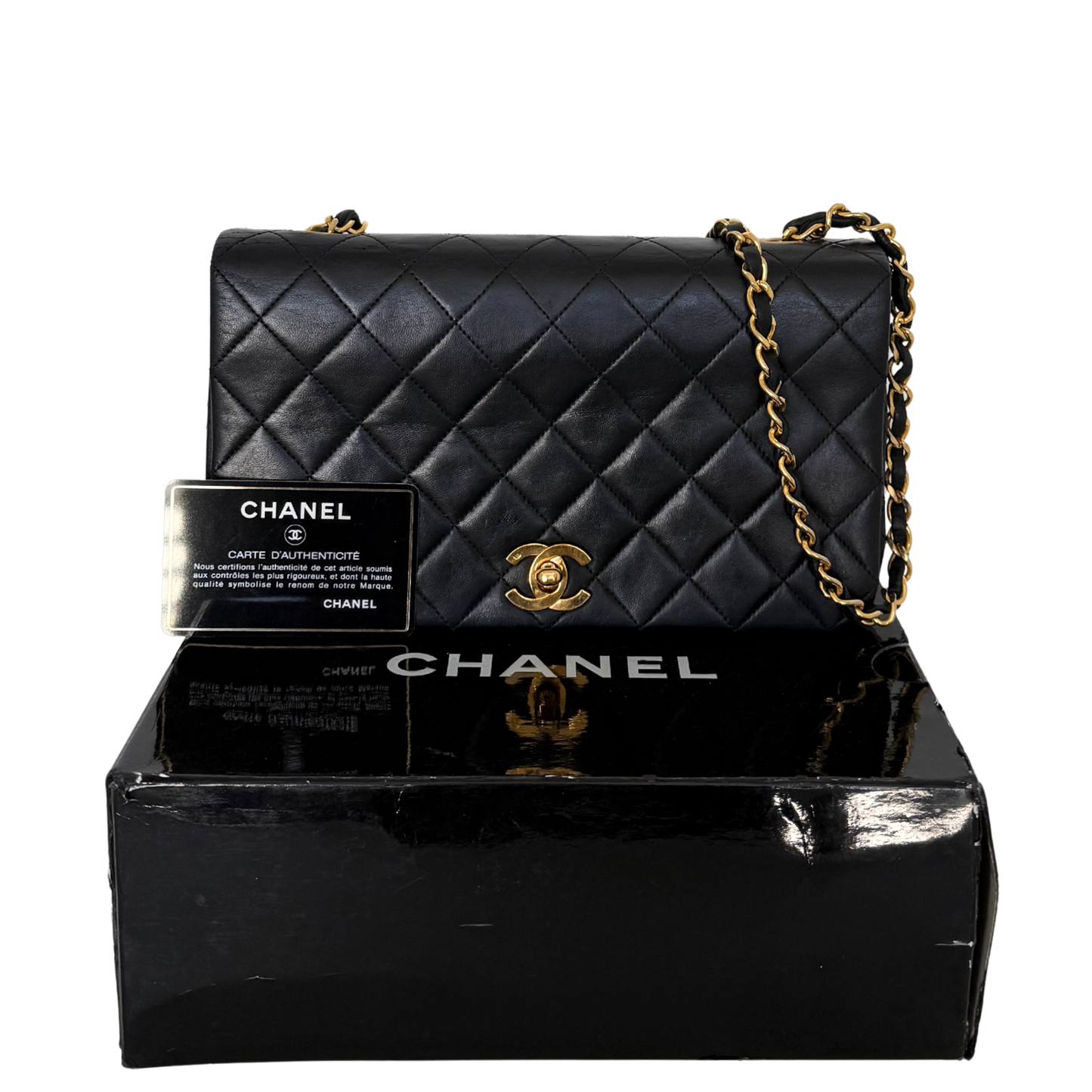 Chanel Timeless Single Flap Bag Schwarz / gut Chanel