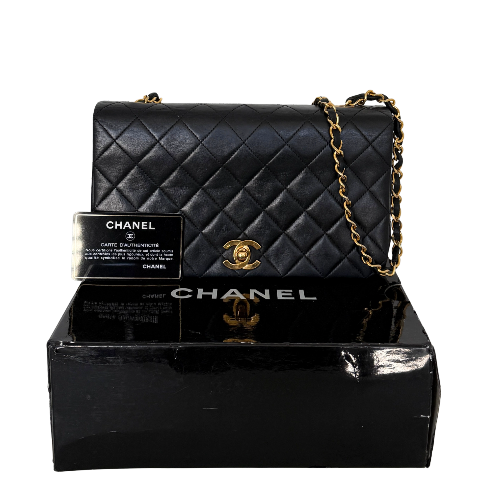 Chanel Timeless Single Flap Bag Schwarz / gut Chanel