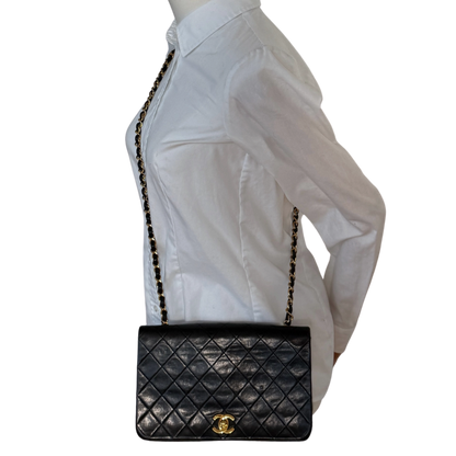 Chanel Timeless Single Flap Small Lammleder Schwarz / gut Chanel