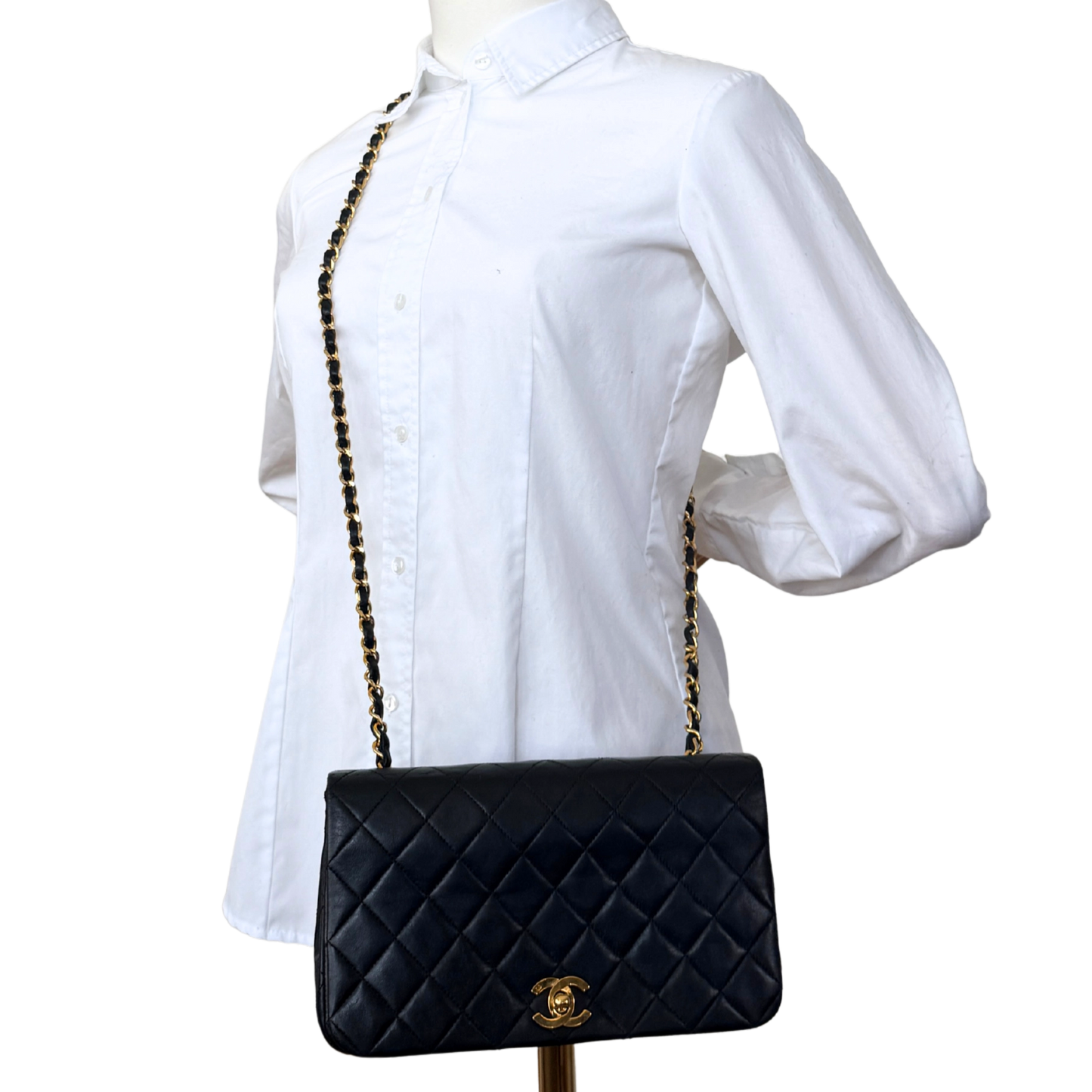 Chanel Timeless Single Flap Bag Schwarz / gut Chanel