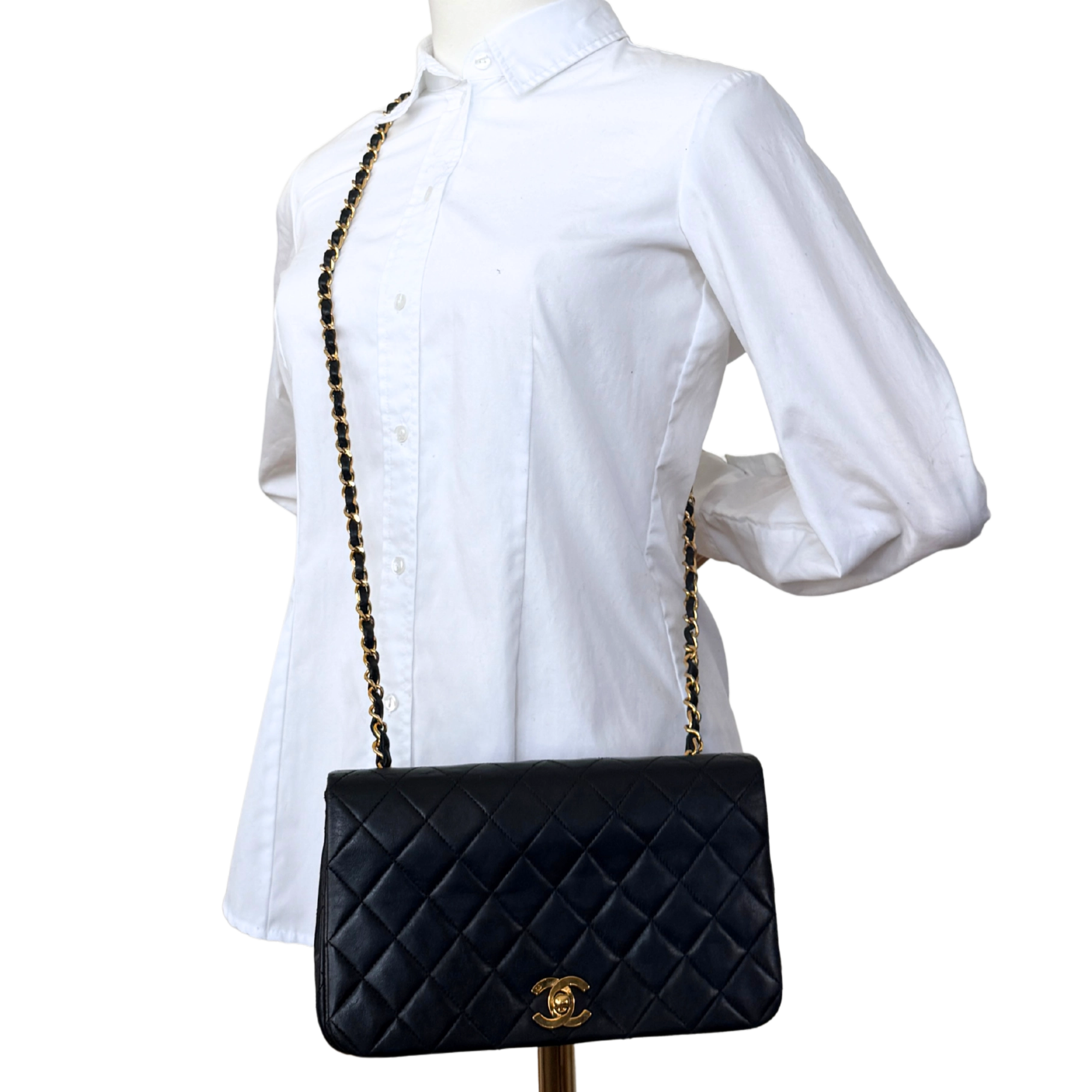 Chanel Timeless Single Flap Bag Schwarz / gut Chanel