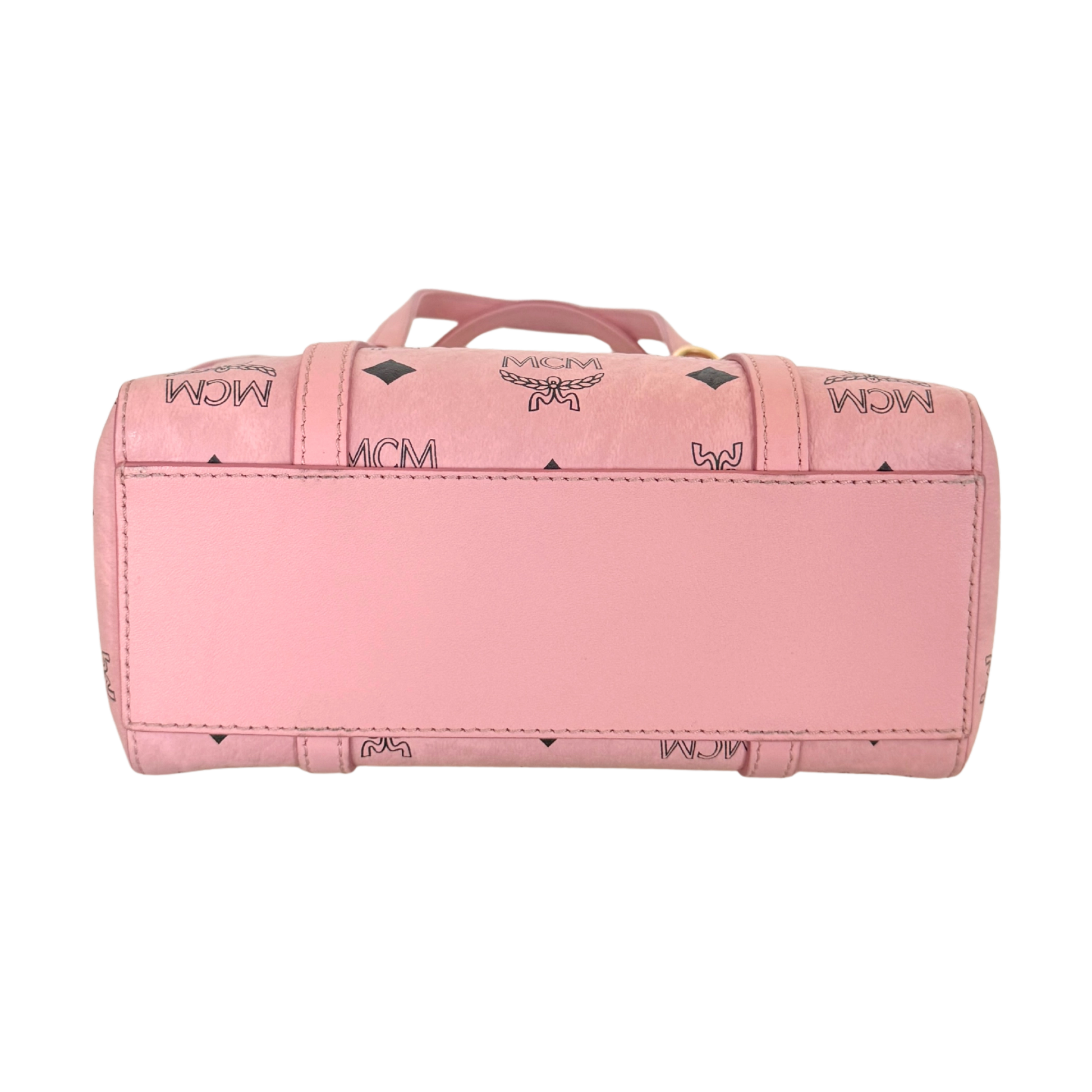 MCM Mini Toni Shopper mit Reißverschluss in Visetos Soft Pink / sehr gut MCM