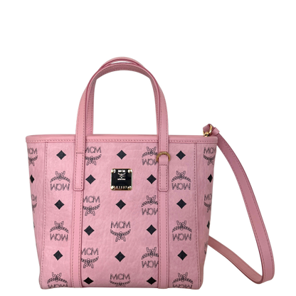 MCM Mini Toni Shopper mit Reißverschluss in Visetos Soft Pink / sehr gut MCM