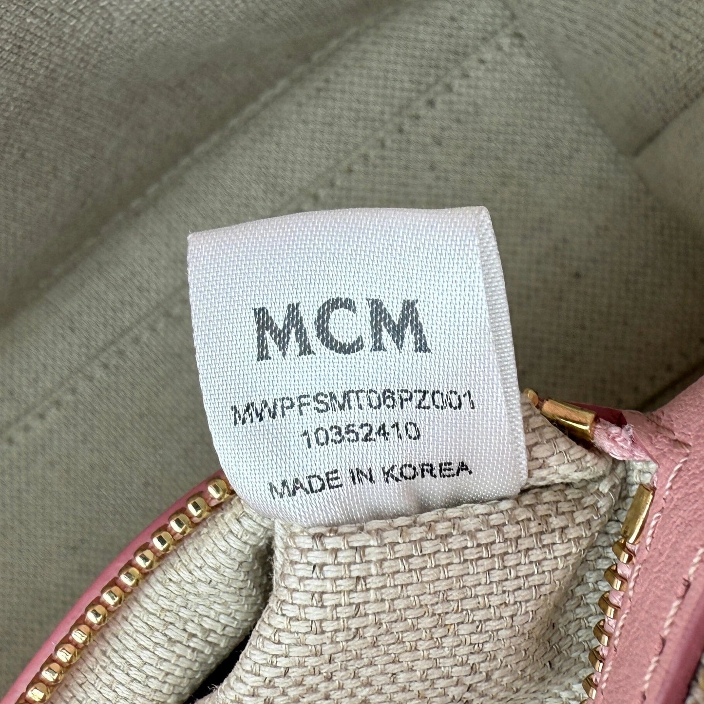 MCM Mini Toni Shopper mit Reißverschluss in Visetos Soft Pink / sehr gut MCM