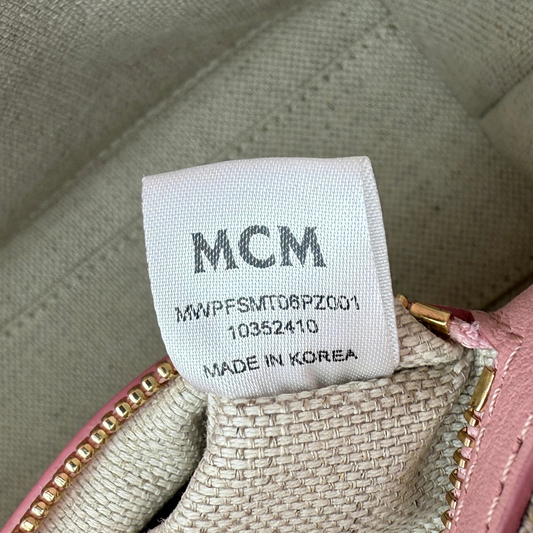 MCM Mini Toni Shopper mit Reißverschluss in Visetos Soft Pink / sehr gut MCM