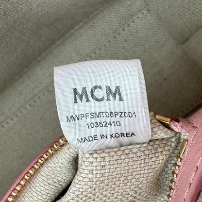 MCM Mini Toni Shopper mit Reißverschluss in Visetos Soft Pink / sehr gut MCM
