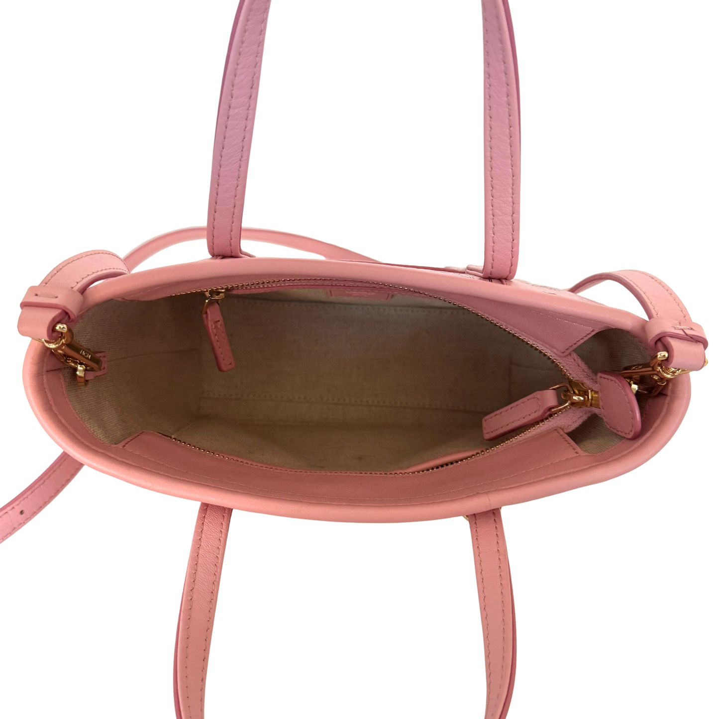 MCM Mini Toni Shopper mit Reißverschluss in Visetos Soft Pink / sehr gut MCM