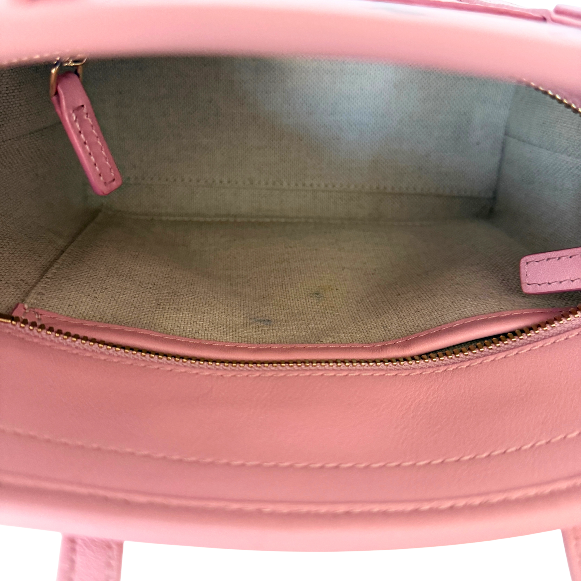 MCM Mini Toni Shopper mit Reißverschluss in Visetos Soft Pink / sehr gut MCM