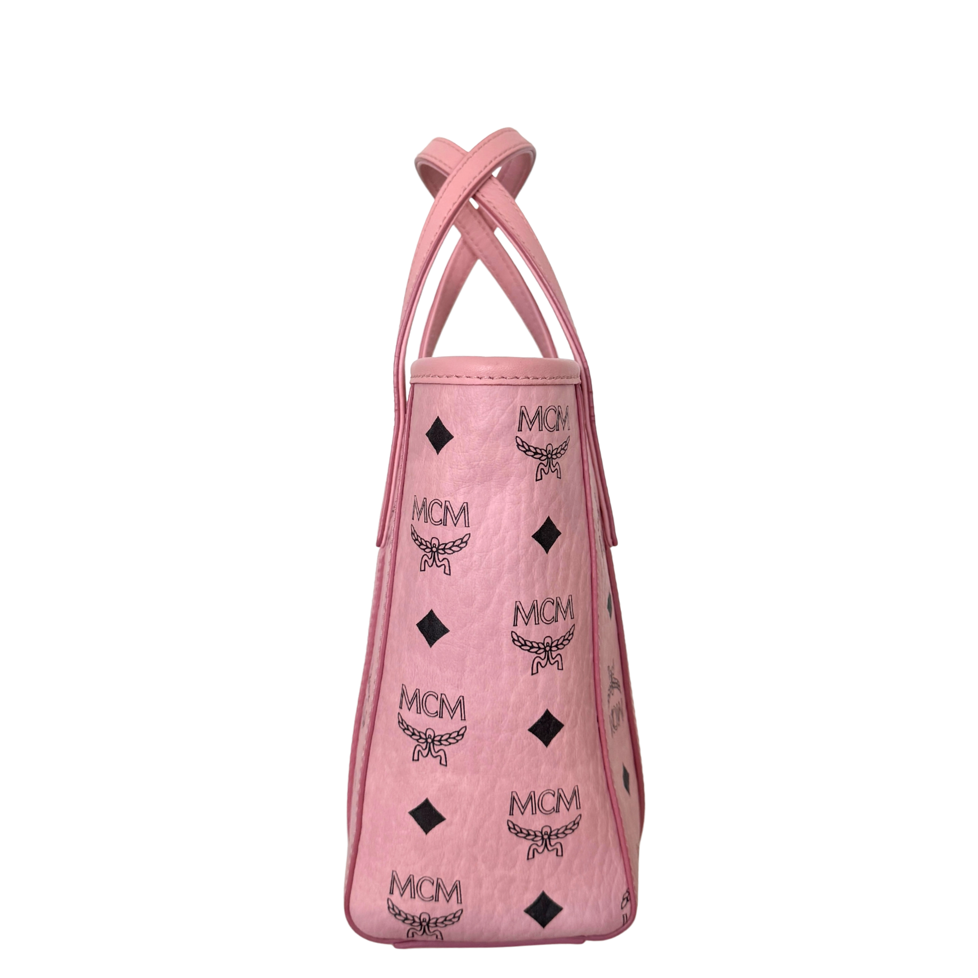 MCM Mini Toni Shopper mit Reißverschluss in Visetos Soft Pink / sehr gut MCM